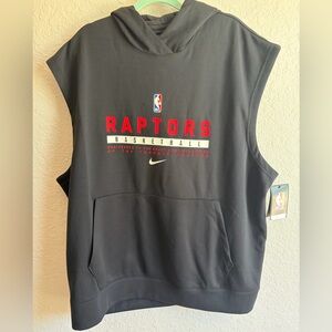 NWT Toronto Raptors Nike Black Team Issued Sleeveless Hoodie - Men’s 2XL Tall
